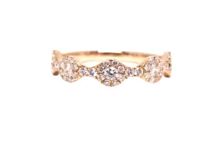 14K Rose Gold Halo 4MM Diamond Band