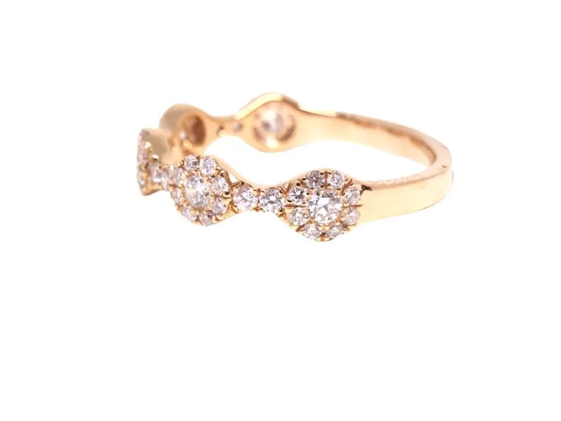 14K Rose Gold Halo 4MM Diamond Band