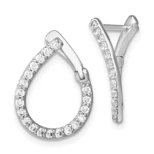 14K White Gold 0.60 ct Lab Grown Diamond Fancy Twist Hoop Earrings VS Clarity, G-H Color