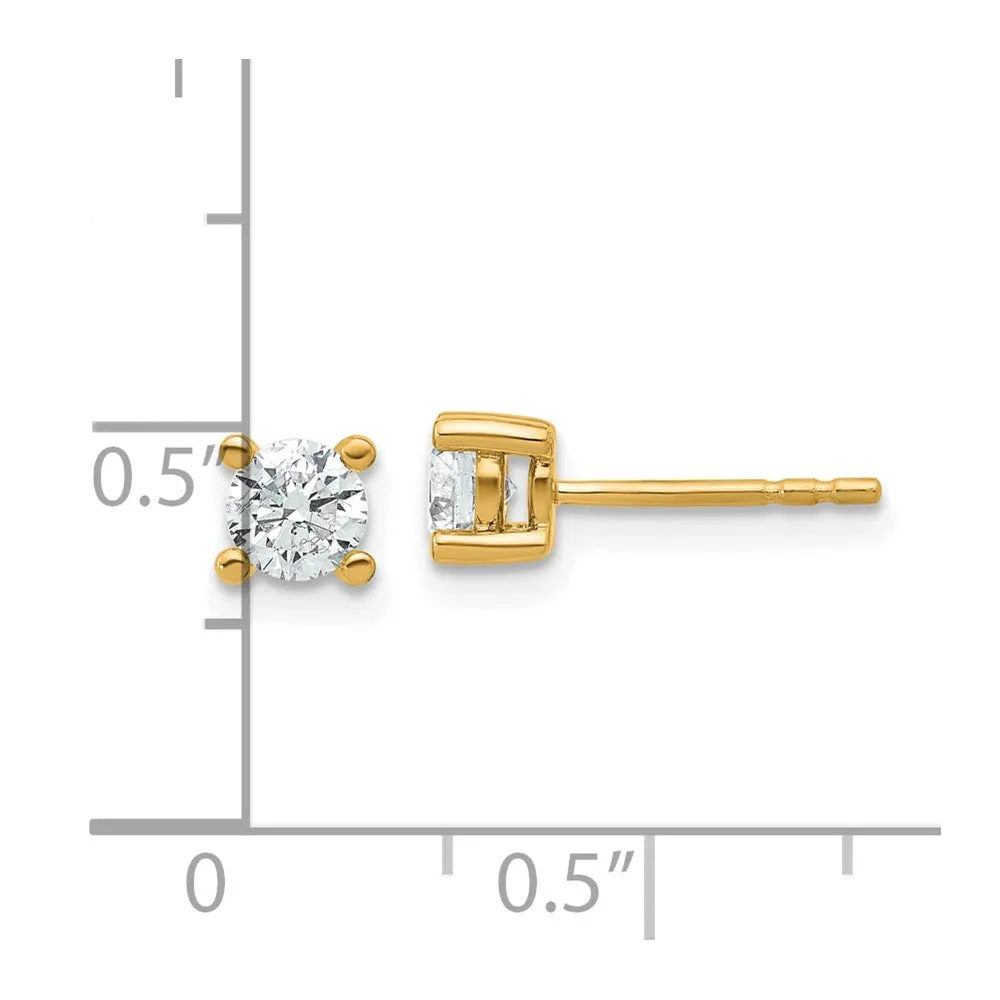 14k White Gold 0.66 ct Round Lab Grown Diamond Stud Earrings VS Clarity, D-E Color