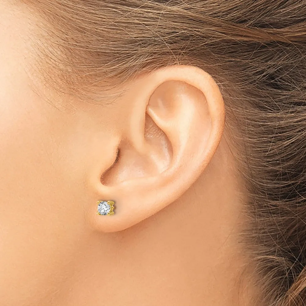 14k White Gold 0.66 ct Round Lab Grown Diamond Stud Earrings VS Clarity, D-E Color
