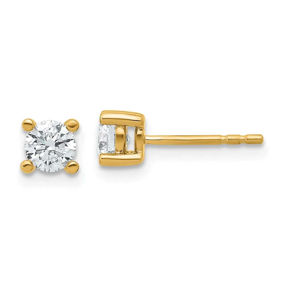 14k White Gold 0.66 ct Round Lab Grown Diamond Stud Earrings VS Clarity, D-E Color