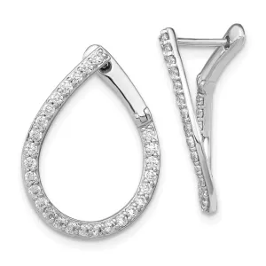 14K White Gold 0.80 ct Lab Grown Diamond Fancy Twist Hoop Earrings VS Clarity, G-H Color