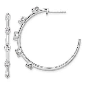 14K White Gold 0.80 ct Lab Grown Diamond Hoop Earrings VS Clarity, G-H Color