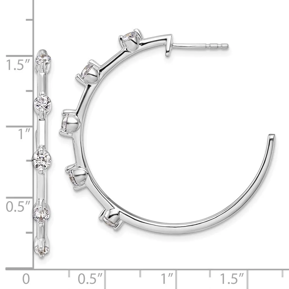 14K White Gold 0.80 ct Lab Grown Diamond Hoop Earrings VS Clarity, G-H Color