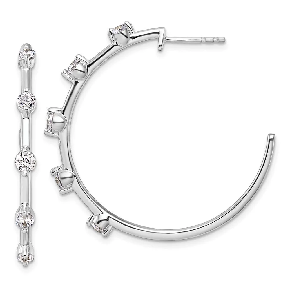 14K White Gold 0.80 ct Lab Grown Diamond Hoop Earrings VS Clarity, G-H Color