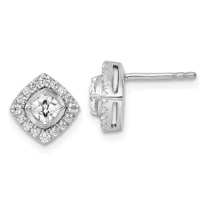 14K White Gold 0.90 ct Lab Grown Diamond Complete Stud Earrings VS Clarity, G-H Color