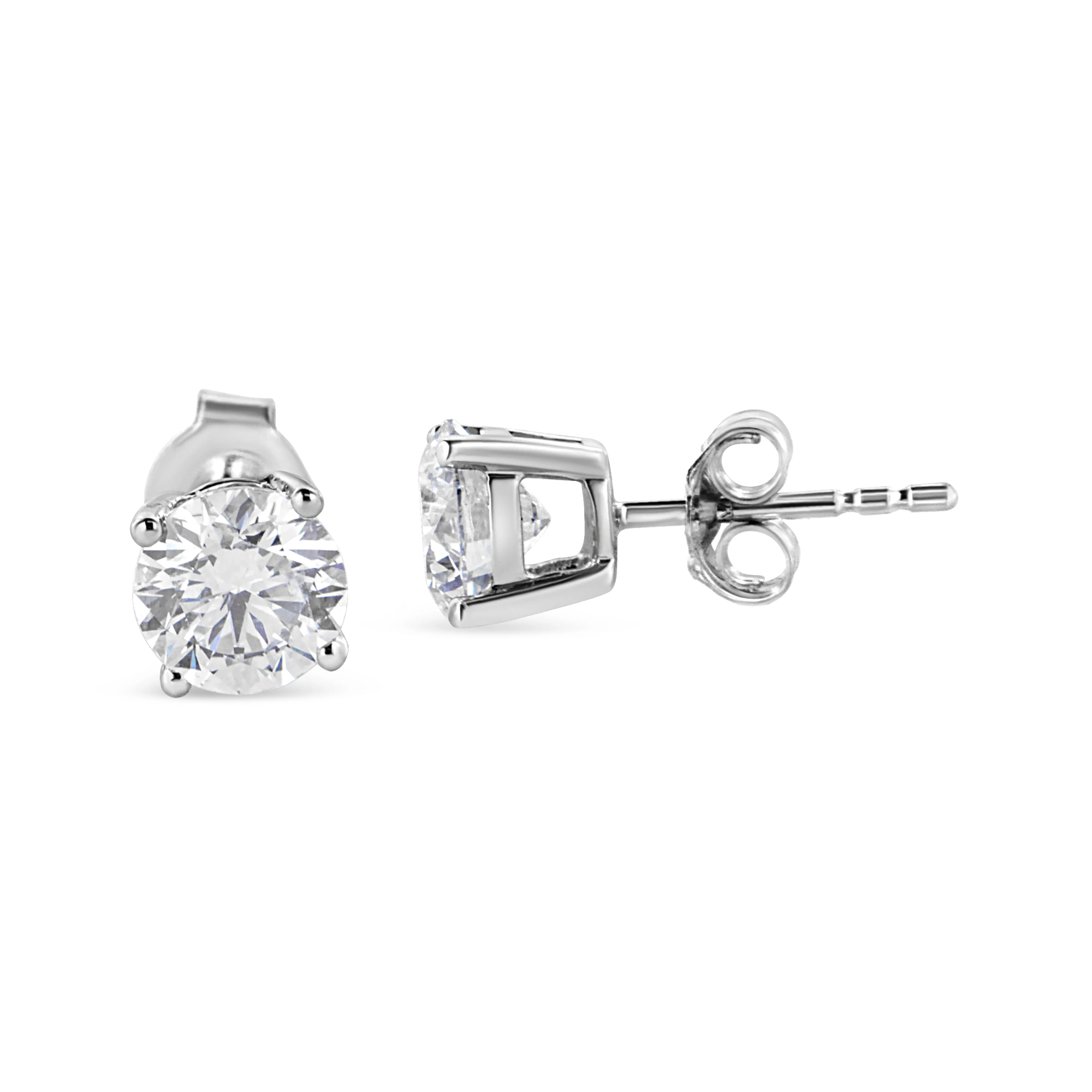 14K White Gold 1 3/4 Cttw Lab Grown Round Brilliant Diamond Solitaire Stud Earring