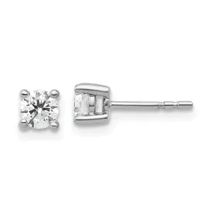 14k White Gold 1/2 ct Round Lab Grown Diamond Stud Earrings VS Clarity, D-E Color