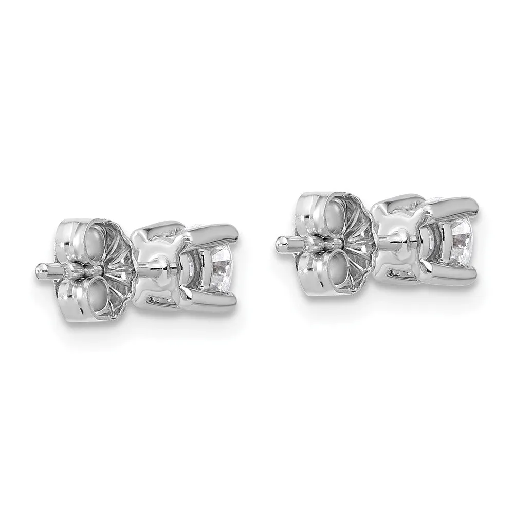 14k White Gold 1/2 ct Round Lab Grown Diamond Stud Earrings VS Clarity, D-E Color