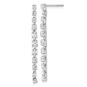 14k White Gold 1.3 ct Lab Grown Diamond Dangle Earrings VS Clarity, D-E Color