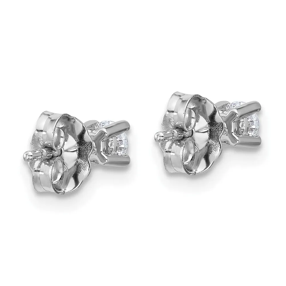 14k White Gold 1/4 ct Round Lab Grown Diamond Stud Earrings VS Clarity, D-E Color