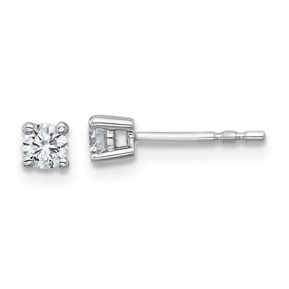14k White Gold 1/4 ct Round Lab Grown Diamond Stud Earrings VS Clarity, D-E Color