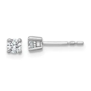 14k White Gold 1/4 ct Round Lab Grown Diamond Stud Earrings VS Clarity, D-E Color