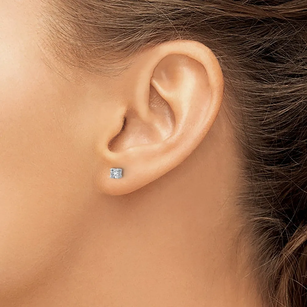 14k White Gold 1/4 ct Round Lab Grown Diamond Stud Earrings VS Clarity, D-E Color