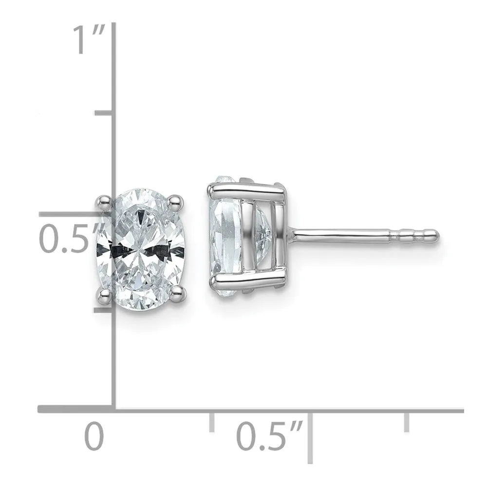 14k White Gold 1.5 ct Lab Grown Diamond Stud Earrings VS Clarity, D-E Color