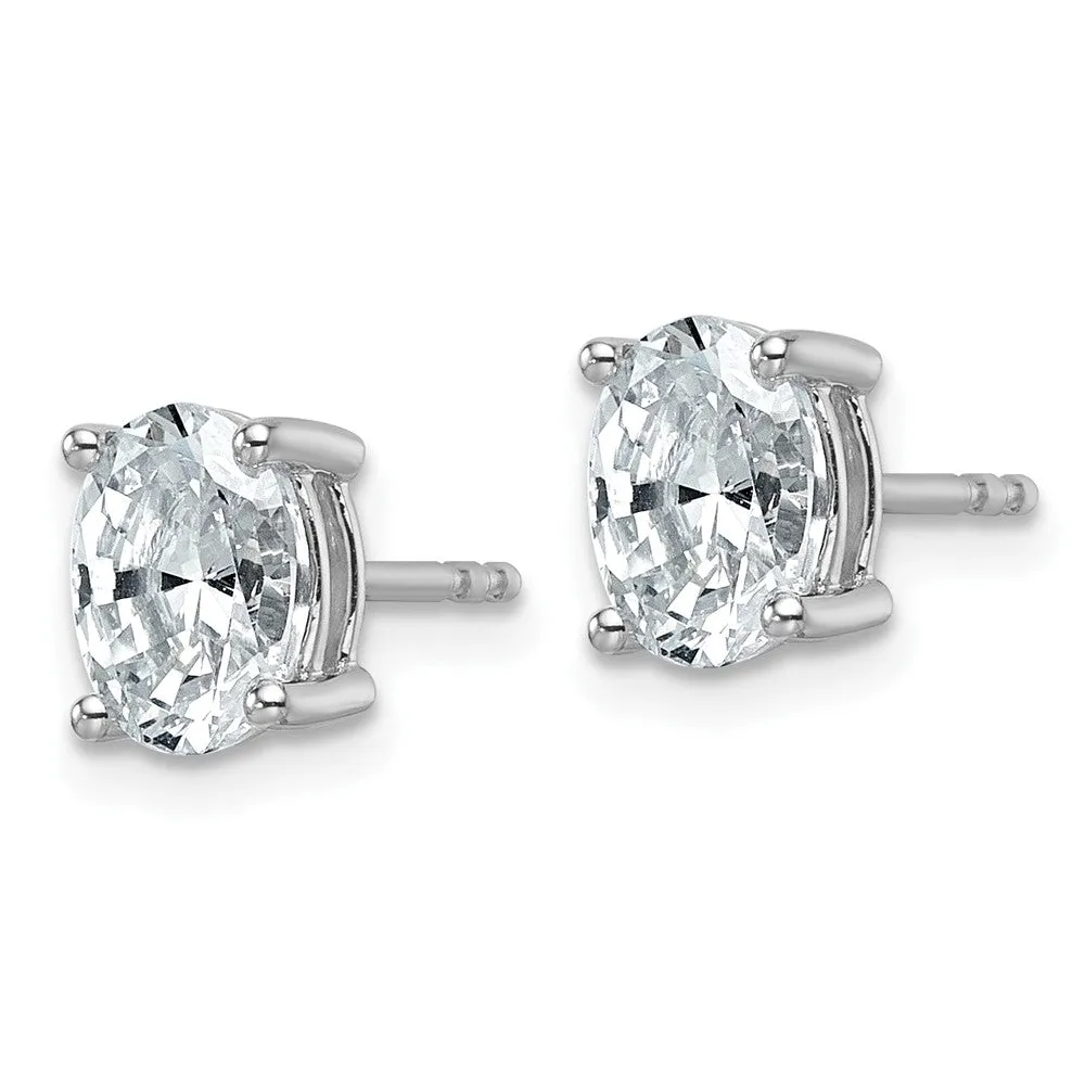 14k White Gold 1.5 ct Lab Grown Diamond Stud Earrings VS Clarity, D-E Color