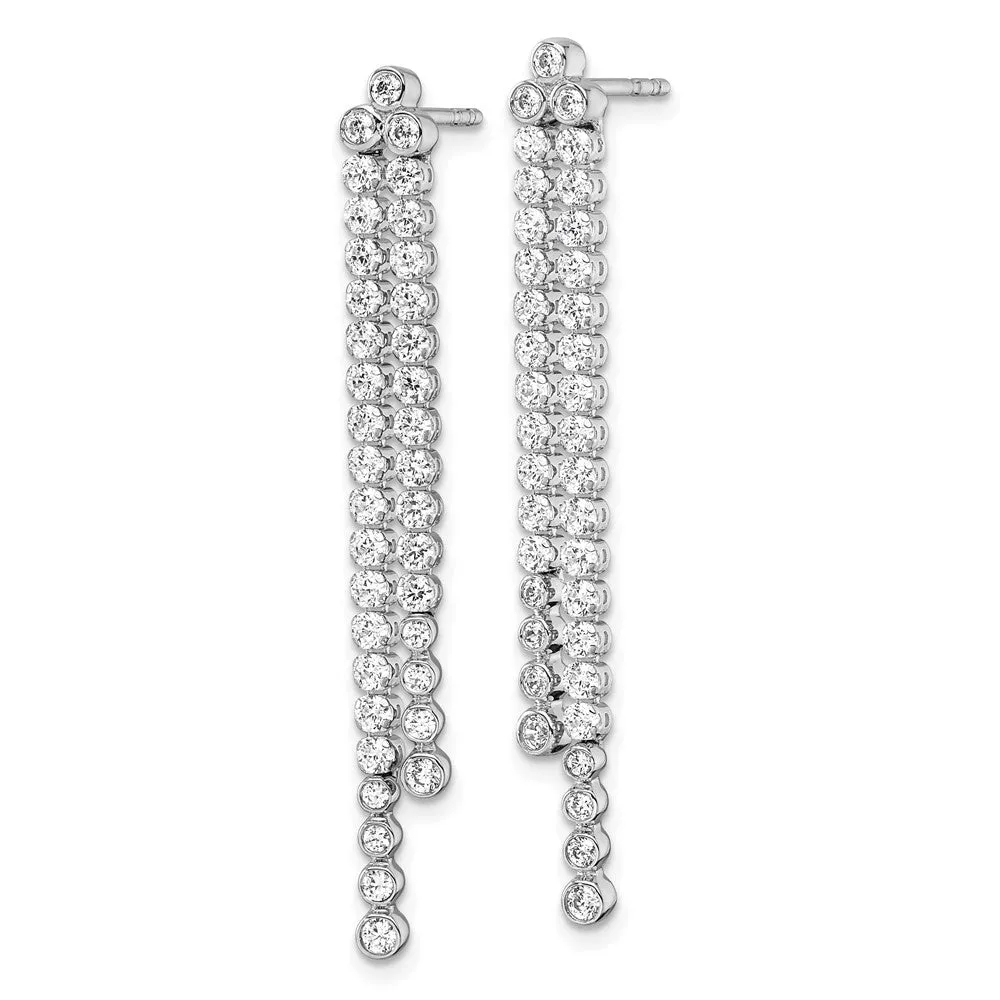 14K White Gold 1.6 ct Lab Grown Diamond Dangle Earrings VS Clarity, G-H Color