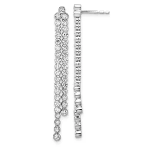 14K White Gold 1.6 ct Lab Grown Diamond Dangle Earrings VS Clarity, G-H Color