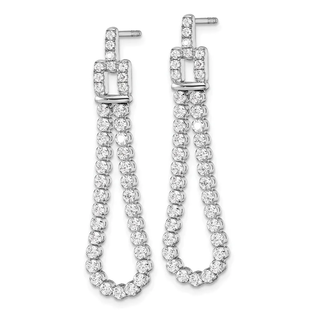 14K White Gold 1.65 ct Lab Grown Diamond Loop Dangle Earrings VS Clarity, G-H Color