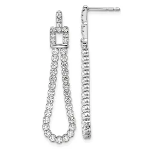 14K White Gold 1.65 ct Lab Grown Diamond Loop Dangle Earrings VS Clarity, G-H Color