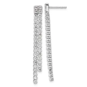 14K White Gold 1.85 ct Lab Grown Diamond Dangle Earrings VS Clarity, G-H Color