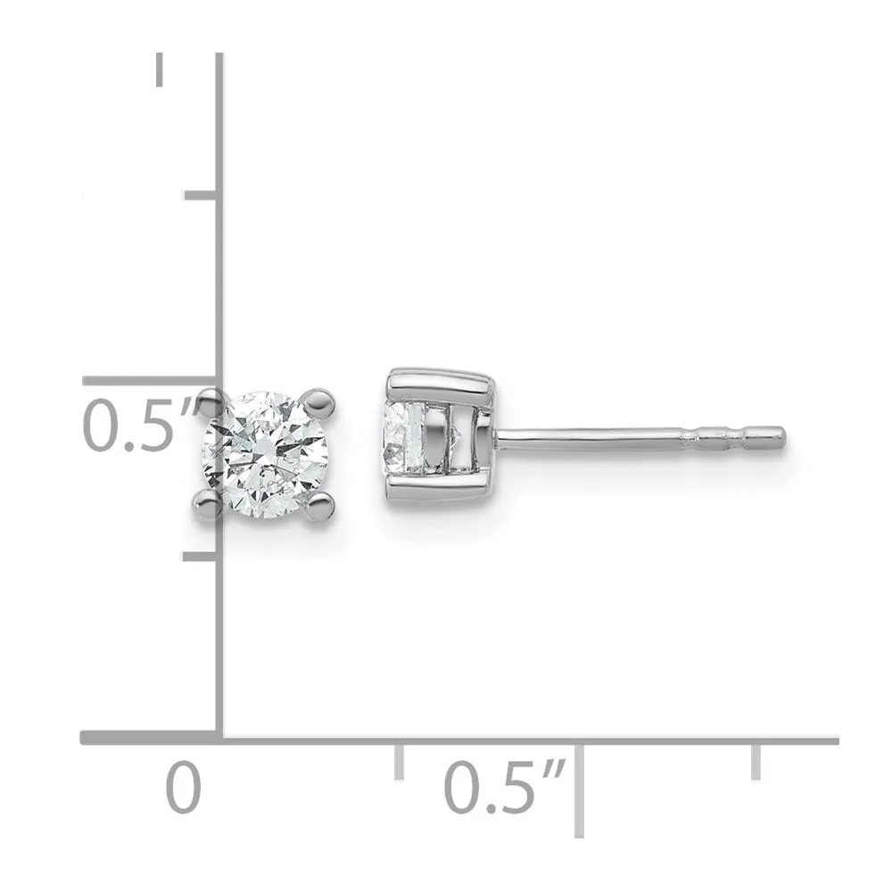 14k White Gold 2/3 ct Round Lab Grown Diamond Stud Earrings VS Clarity, G-H Color