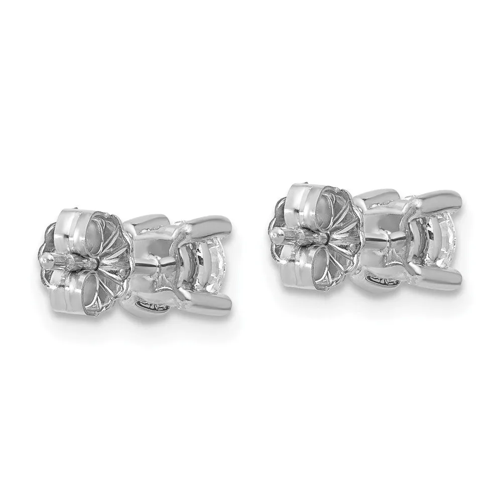 14k White Gold 2/3 ct Round Lab Grown Diamond Stud Earrings VS Clarity, G-H Color