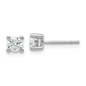 14k White Gold 2/3 ct Round Lab Grown Diamond Stud Earrings VS Clarity, G-H Color