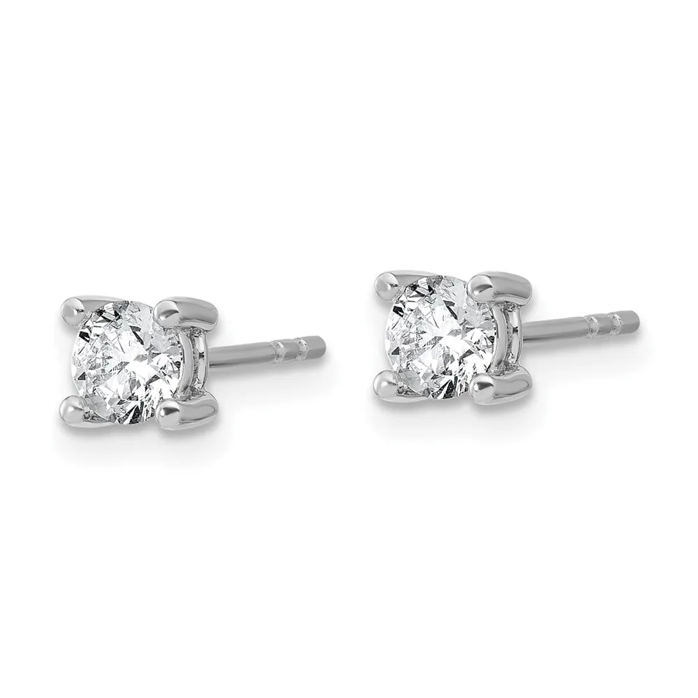 14k White Gold 2/3 ct Round Lab Grown Diamond Stud Earrings VS Clarity, G-H Color