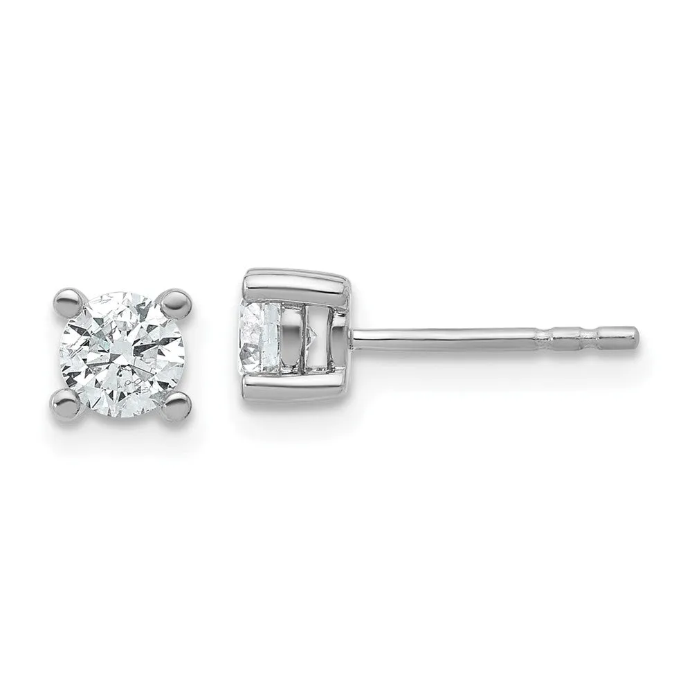 14k White Gold 2/3 ct Round Lab Grown Diamond Stud Earrings VS Clarity, G-H Color