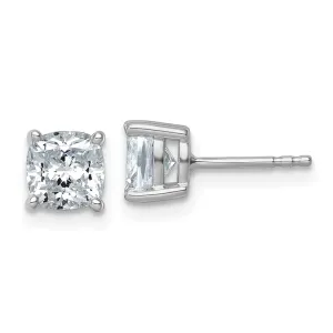 14k White Gold 2ctw Cushion Lab Grown Diamond Stud Earrings VS Clarity, G-H Color