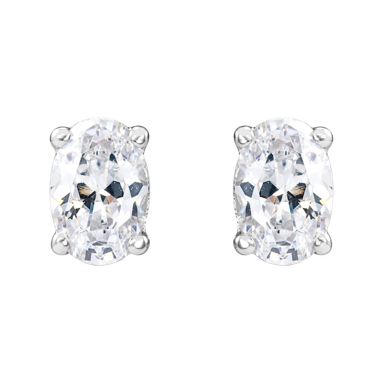 14K White Gold 3/4ct Lab-Grown Diamond Stud Earrings Clarity SI, Color G-H