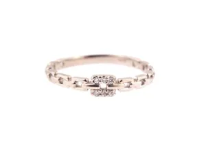 14K White Gold Chain Fashion Band with Diamonds