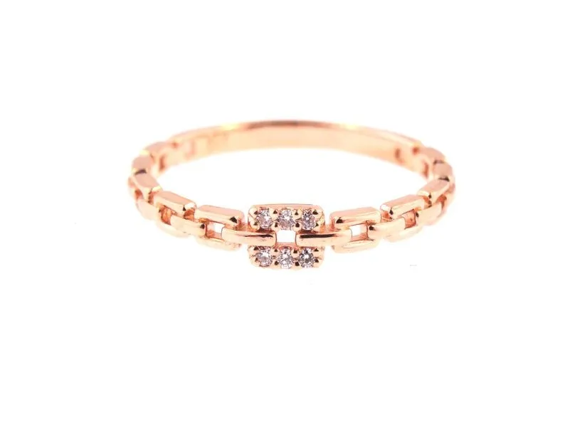 14K White Gold Chain Fashion Band with Diamonds