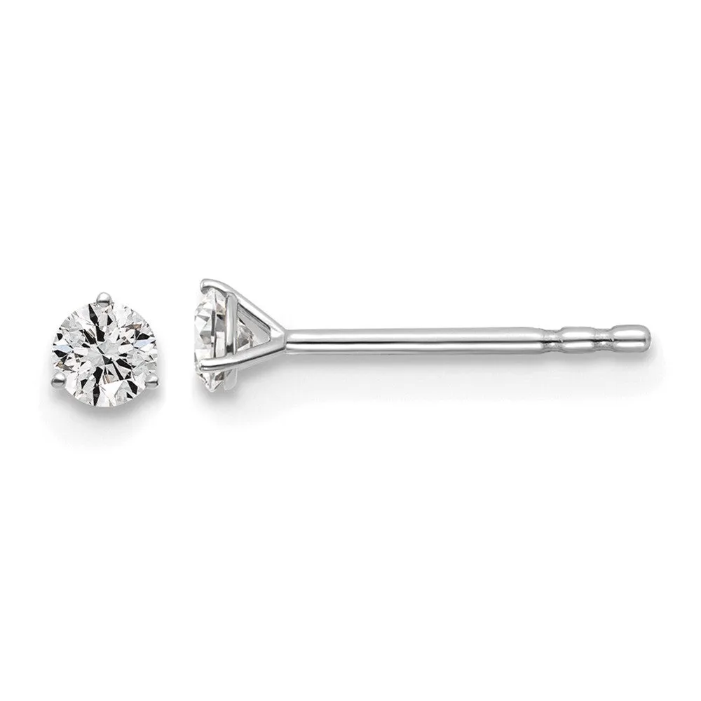 14k Yellow Gold 1/7 ct Round Lab Grown Diamond Stud Earrings VS Clarity, G-H Color