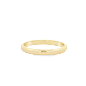 14K Yellow Gold 2.0mm Half Round Stackable Band | Size 5