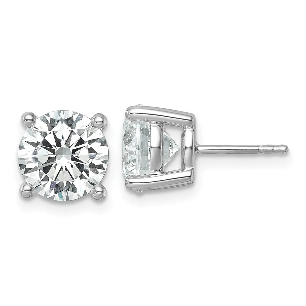 14k Yellow Gold 6 ct Round Lab Grown Diamond Stud Earrings VS Clarity, G-H Color