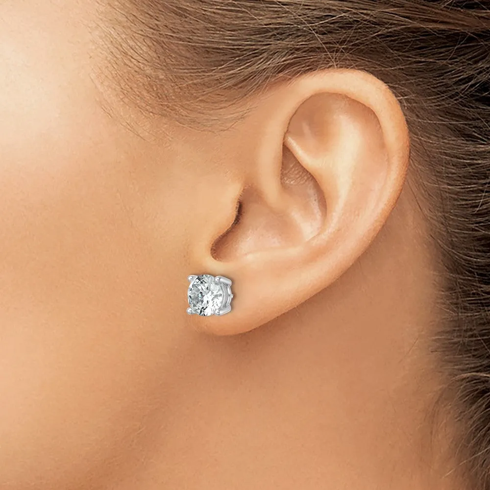 14k Yellow Gold 6 ct Round Lab Grown Diamond Stud Earrings VS Clarity, G-H Color