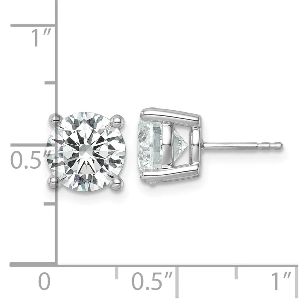 14k Yellow Gold 6 ct Round Lab Grown Diamond Stud Earrings VS Clarity, G-H Color