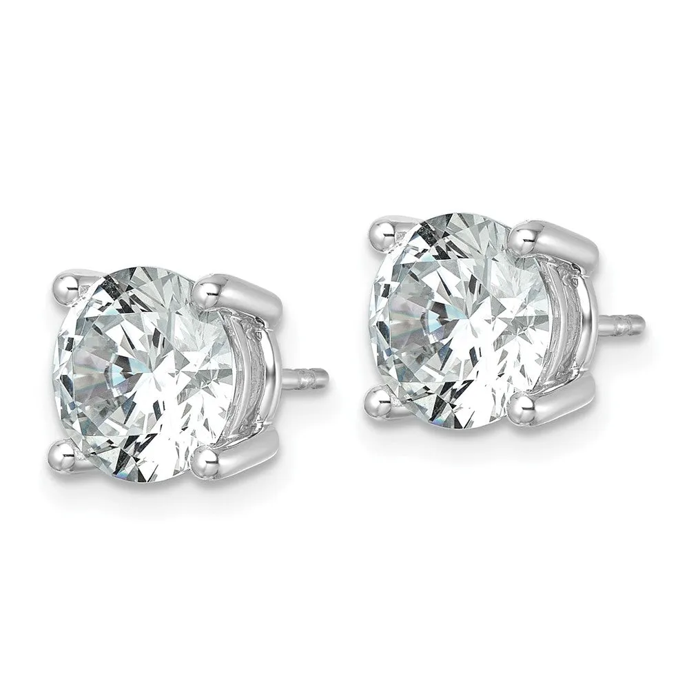 14k Yellow Gold 6 ct Round Lab Grown Diamond Stud Earrings VS Clarity, G-H Color