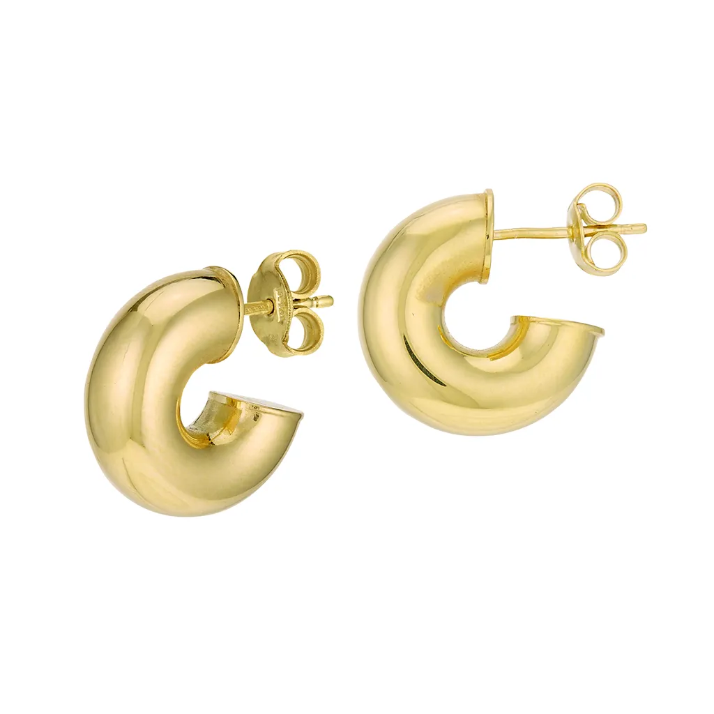 14K Yellow Gold Mini Chunky Hoop Earrings