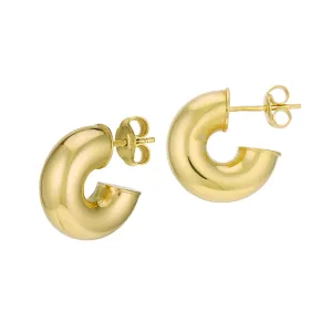 14K Yellow Gold Mini Chunky Hoop Earrings