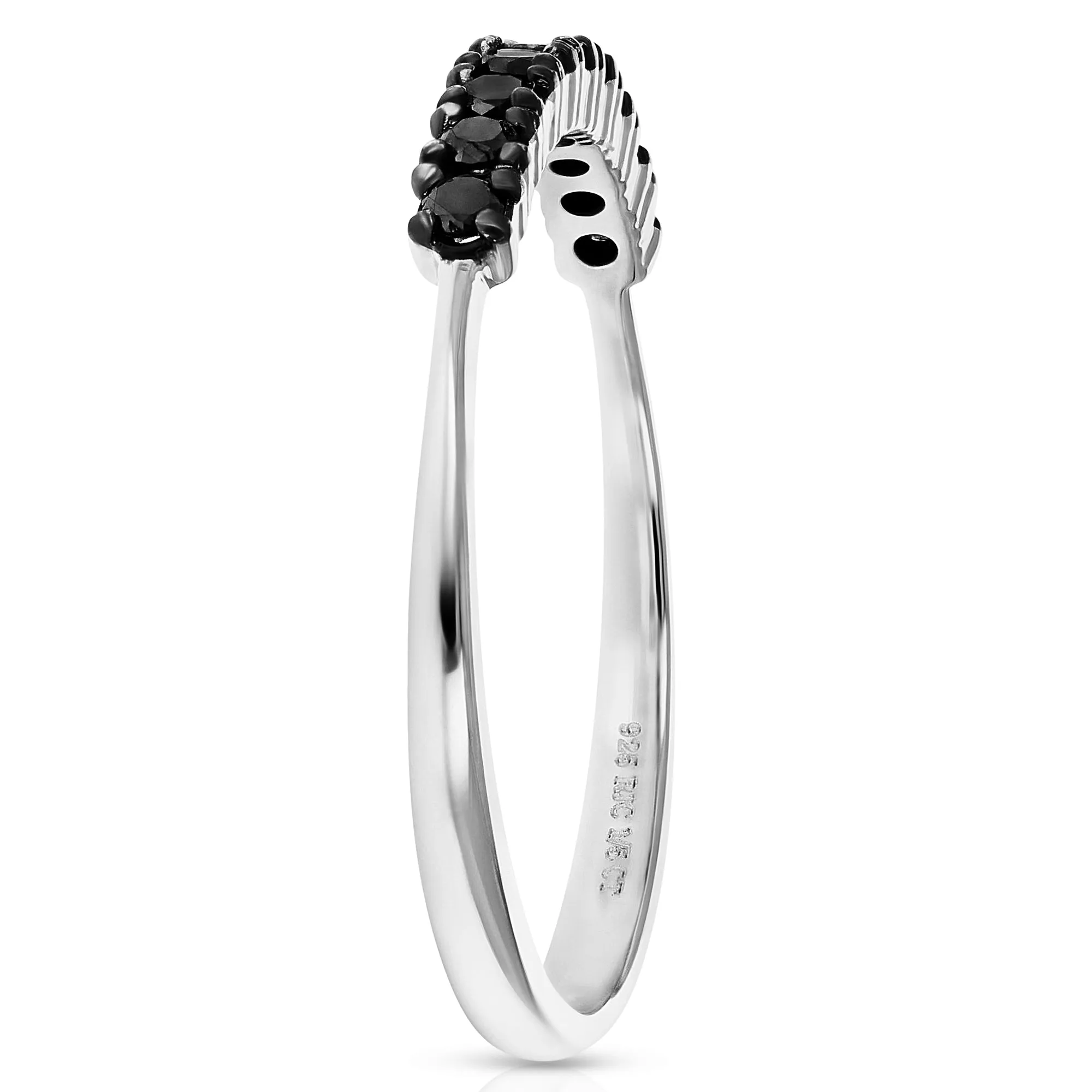 1/5 cttw Black Diamond Wedding Band in Sterling Silver