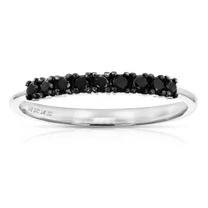 1/5 cttw Black Diamond Wedding Band in Sterling Silver