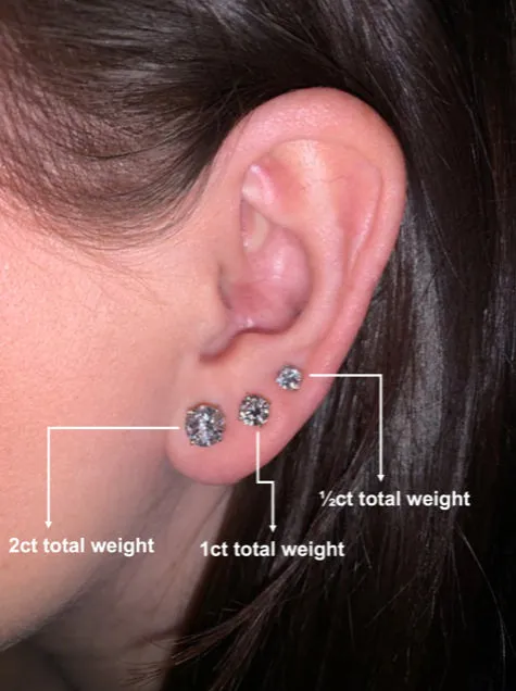 1.5ct tw LAB GROWN Diamond Earrings in 14kt Yellow gold