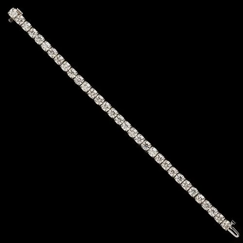 16.74-cttw Round Brilliant-Cut Diamond White Gold Bracelet