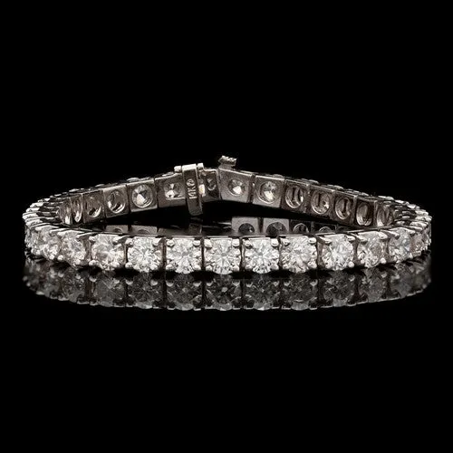 16.74-cttw Round Brilliant-Cut Diamond White Gold Bracelet