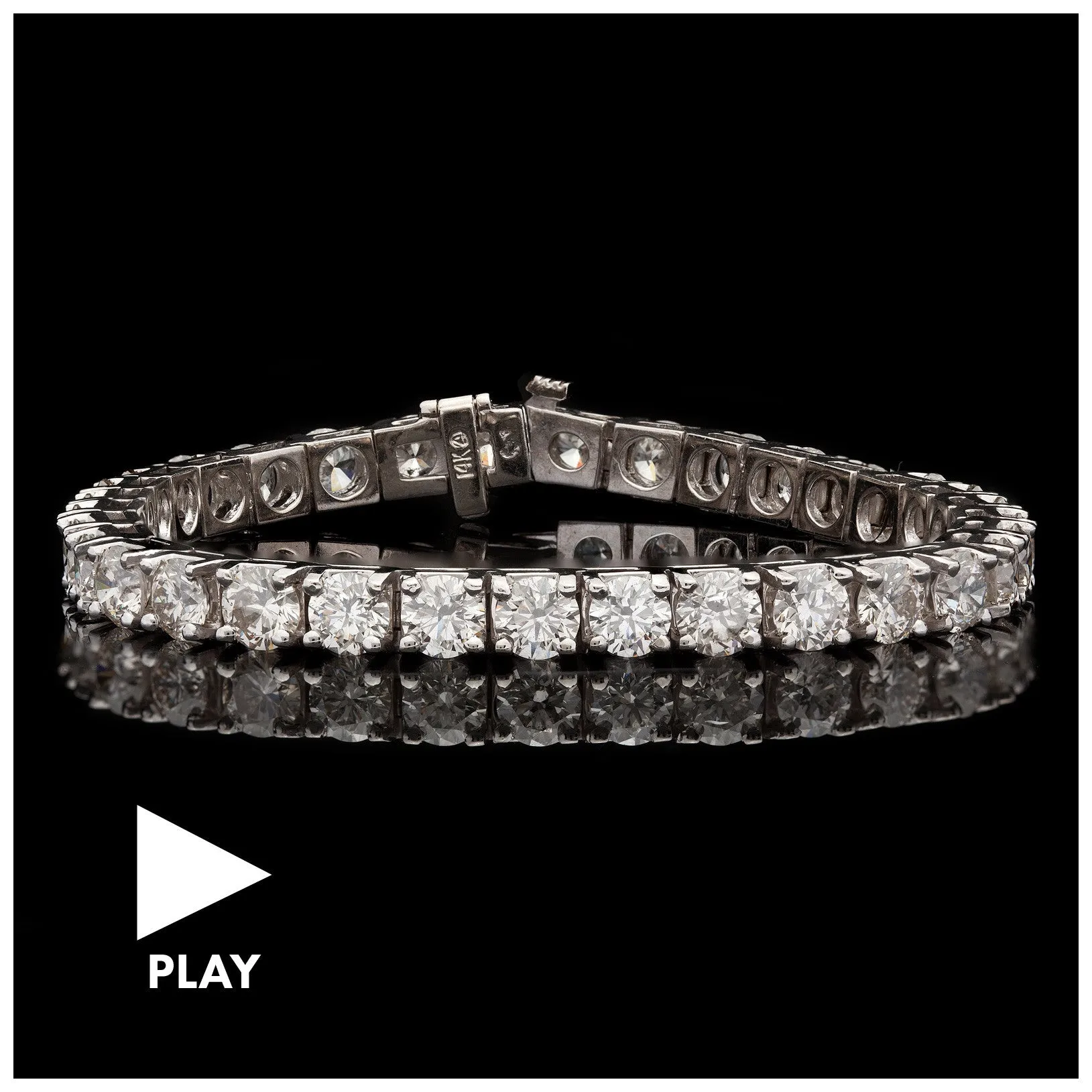 16.74-cttw Round Brilliant-Cut Diamond White Gold Bracelet