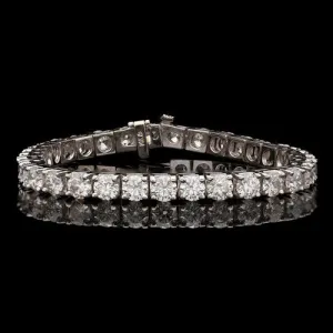 16.74-cttw Round Brilliant-Cut Diamond White Gold Bracelet